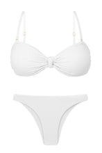 Cargar imagen en el visor de la galería, Product Front: Rio De Sol Conjunto Set Bora-White Bandeau-Joy Leblon