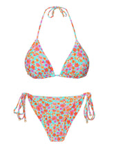 Cargar imagen en el visor de la galería, Product Front: Rio De Sol Conjunto Set Ditsy-Sky Tri-Inv Cheeky-Tie