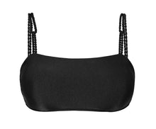 Cargar imagen en el visor de la galería, Product Front: Rio De Sol Sostén Top Shimmer-Black Bandeau-Reto