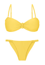 Cargar imagen en el visor de la galería, Product Front: Rio De Sol Conjunto Set Amarelo Bandeau-Crispy Cheeky-Crispy