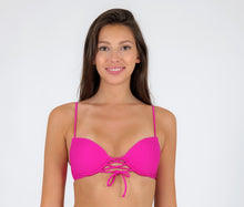 Cargar imagen en el visor de la galería, Gallery: Rio De Sol Sostén Top Cotele-Amaranto Balconet-Pushup