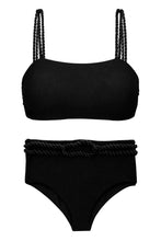 Cargar imagen en el visor de la galería, Product Front: Rio De Sol Conjunto Set St-Tpz-Black Reto Hotpant-High