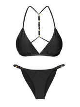 Cargar imagen en el visor de la galería, Product Front: Rio De Sol Conjunto Set Shimmer-Black Tri-Fixo-Noa Cheeky-Noa