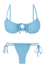 Cargar imagen en el visor de la galería, Product Front: Rio De Sol Conjunto Set Dots-Sky Balconet-Tie Pipa