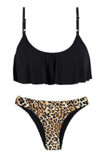 Cargar imagen en el visor de la galería, Product Front: Rio De Sol Conjunto Leopardo Black Babado