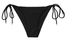 Cargar imagen en el visor de la galería, Product Front: Rio De Sol Bragas Bottom Shimmer-Black Cheeky-Rope