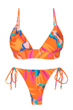 Cargar imagen en el visor de la galería, Product Front: Rio De Sol Conjunto Set Orange-Bloom Tri-Cos Ibiza