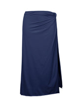 Cargar imagen en el visor de la galería, Product Front: Rio De Sol Falda De Playa Navy Long-Skirt-Knot