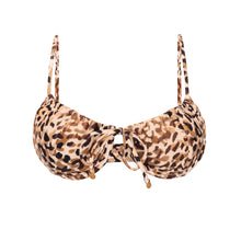 Cargar imagen en el visor de la galería, Product Front: Rio De Sol Sostén Top Leopard Balconet-Tie