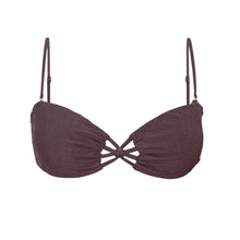 Cargar imagen en el visor de la galería, Product Front: Rio De Sol Sostén Top Malibu-Ebano Bandeau-Iris