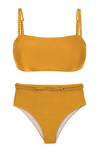 Cargar imagen en el visor de la galería, Product Front: Rio De Sol Conjunto Set Damasco Bandeau-Reto Hotpants