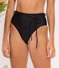 Cargar imagen en el visor de la galería, Image 09: Rio De Sol Bragas Bottom Shimmer-Black Belted-High-Waist