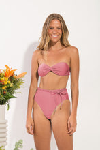 Cargar imagen en el visor de la galería, Model Front: Rio De Sol Bragas Bottom Shimmer-Confetti Belted-High-Waist