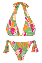 Cargar imagen en el visor de la galería, Product Front: Rio De Sol Conjunto Set Green-Bloom Halter-Double Italy