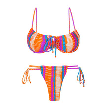 Cargar imagen en el visor de la galería, Product Front: Rio De Sol Conjunto Set Stripes Balconet-Tie Pipa
