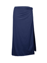 Cargar imagen en el visor de la galería, Product Front: Rio De Sol Falda De Playa Navy Long-Skirt-Knot
