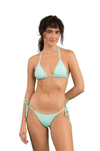 Cargar imagen en el visor de la galería, Model Front: Rio De Sol Conjunto Set Malibu-Menta Tri-Inv Cheeky-Tie
