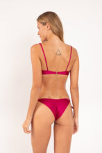 Cargar imagen en el visor de la galería, Model Back: Rio De Sol Conjunto Set Shimmer-Desejo Balconet-Tie Cheeky-Tie-Gold
