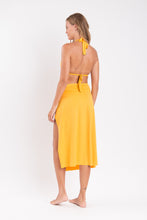 Cargar imagen en el visor de la galería, Model Back: Rio De Sol Falda De Playa Solar Long-Skirt-Knot
