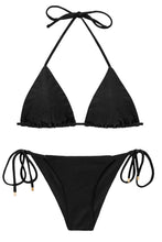 Cargar imagen en el visor de la galería, Product Front: Rio De Sol Conjunto Set Shimmer-Black Tri-Inv Cheeky-Tie
