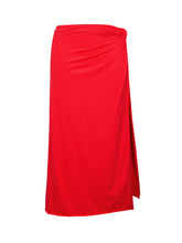 Cargar imagen en el visor de la galería, Product Front: Rio De Sol Falda De Playa Rouge Long-Skirt-Knot
