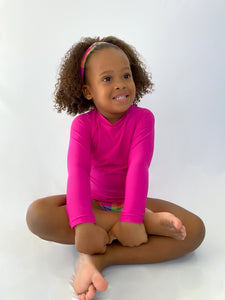 Model Front: Rio De Sol Protecciones De Erupción Amaranto Rash-Guard Kids