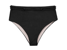Cargar imagen en el visor de la galería, Product Front: Rio De Sol Bragas Bottom Shimmer-Black Hotpants
