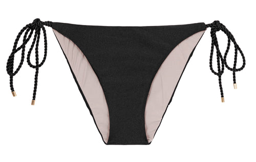 Product Front: Rio De Sol Bragas Bottom Shimmer-Black Ibiza-Rope