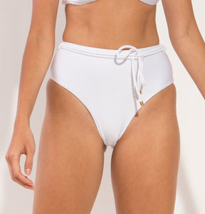 Image 10: Rio De Sol Bragas Bottom Shimmer-White Belted-High-Waist