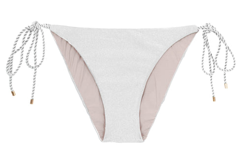 Product Front: Rio De Sol Bragas Bottom Shimmer-White Ibiza-Rope