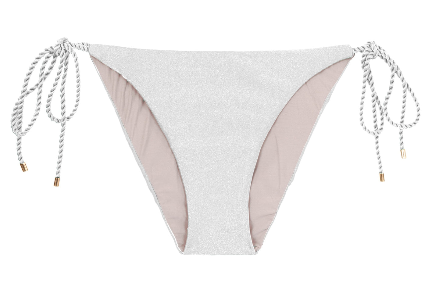 Product Front: Rio De Sol Bragas Bottom Shimmer-White Ibiza-Rope