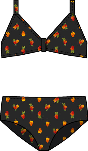 Model Front: Rio De Sol Traje De Baño De Dos Piezas Para Niña Cashew Kids