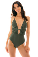 Cargar imagen en el visor de la galería, Model Front: Rio De Sol Una Pieza Croco New Vegas
