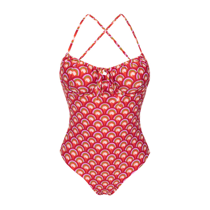 Product Front: Rio De Sol Una Pieza Floral-Scales Julia