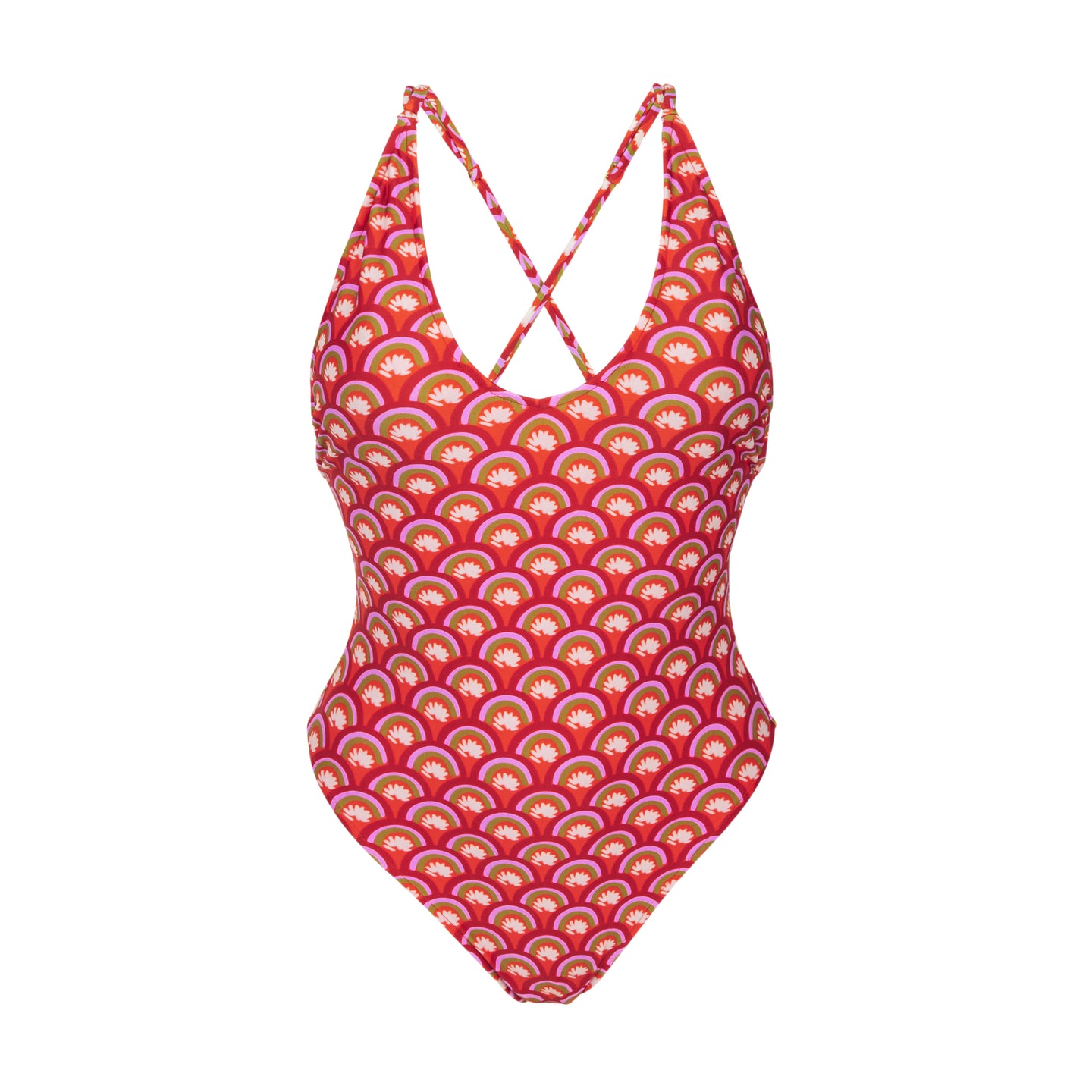 Product Front: Rio De Sol Una Pieza Floral-Scales Sunny