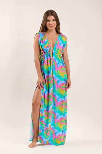 Model Front: Rio De Sol Vestido De Playa Fusion Long Dress Soleil