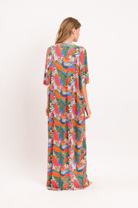 Model Back: Rio De Sol Vestido De Playa Jungle Long Dress