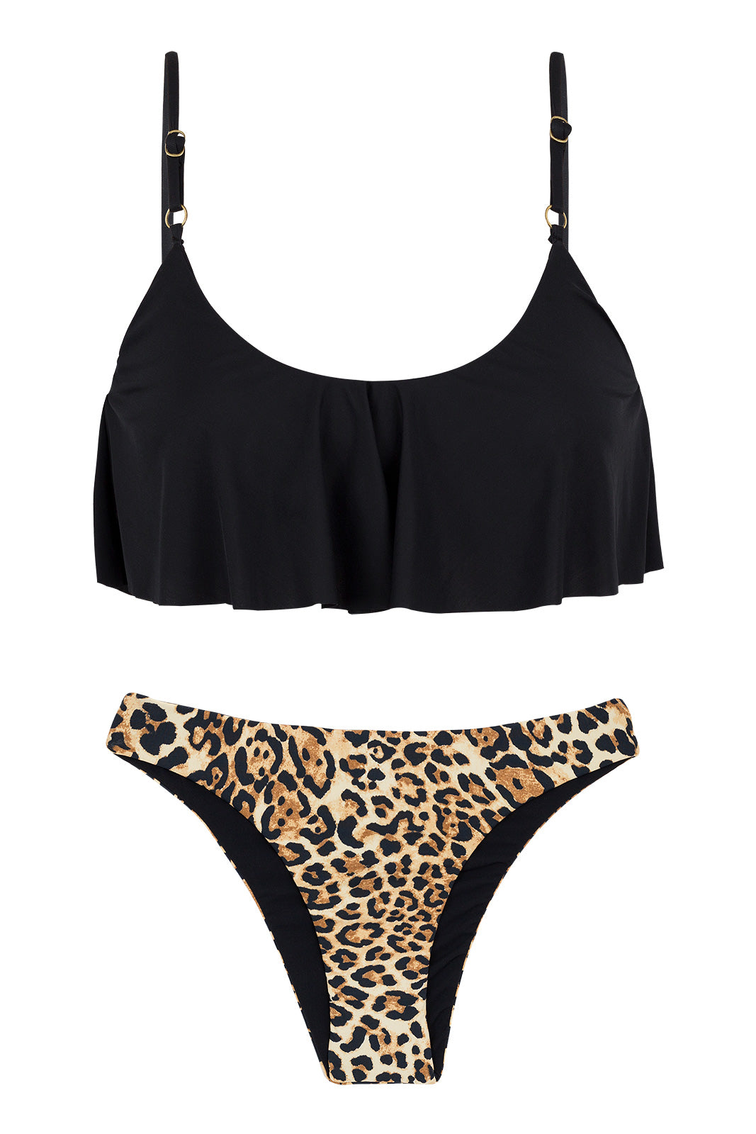 Product Front: Rio De Sol Conjunto Leopardo Black Babado