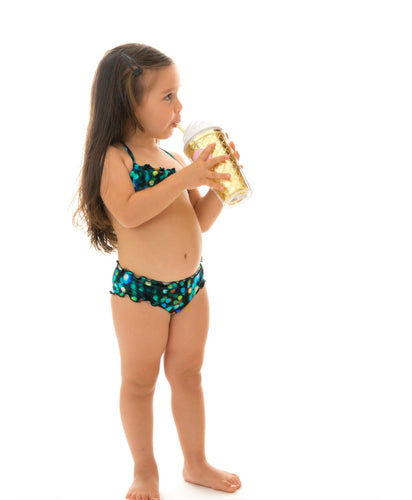 Model Front: Rio De Sol Traje De Baño De Dos Piezas Para Niña Luce Kids