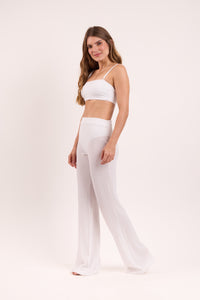 Image 02: Rio De Sol Pantalones De Playa Memphis-White Pants Lana