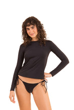 Cargar imagen en el visor de la galería, Model Front: Rio De Sol Sostén Nero Rash-Guard
