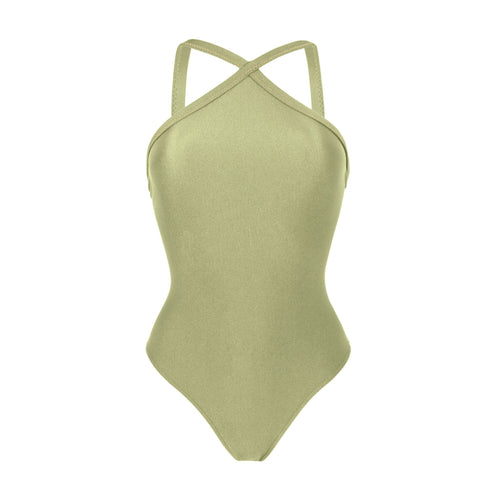 Product Front: Rio De Sol Una Pieza Oliva High-Neck