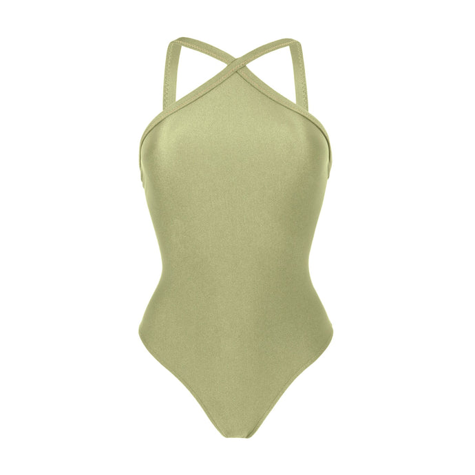 Product Front: Rio De Sol Una Pieza Oliva High-Neck