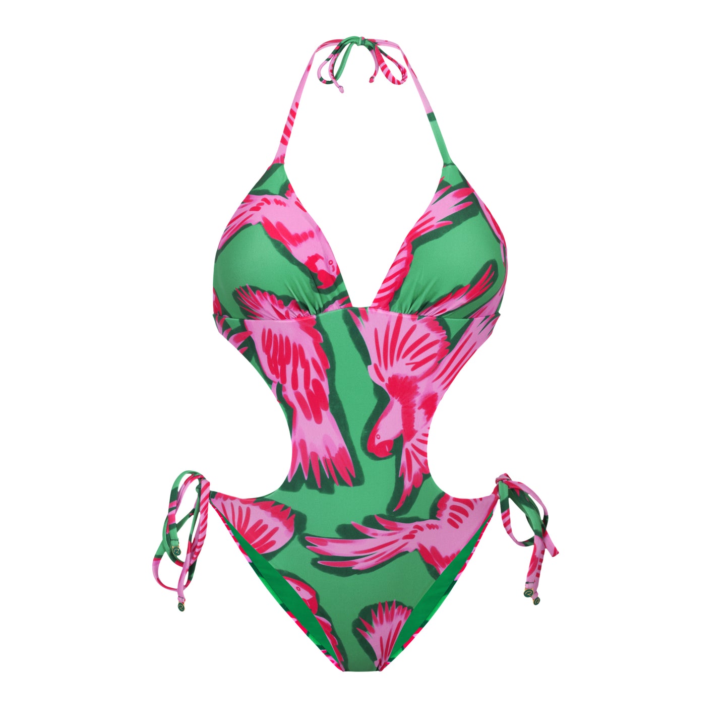 Product Front: Rio De Sol Una Pieza Parrots Trikini-Comfy