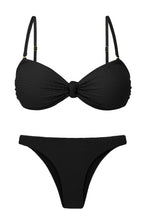 Cargar imagen en el visor de la galería, Product Front: Rio De Sol Conjunto Set Bora-Black Bandeau-Joy Leblon
