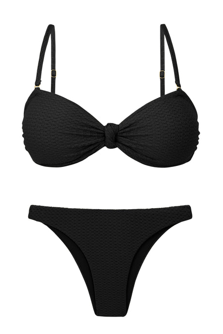 Product Front: Rio De Sol Conjunto Set Bora-Black Bandeau-Joy Leblon