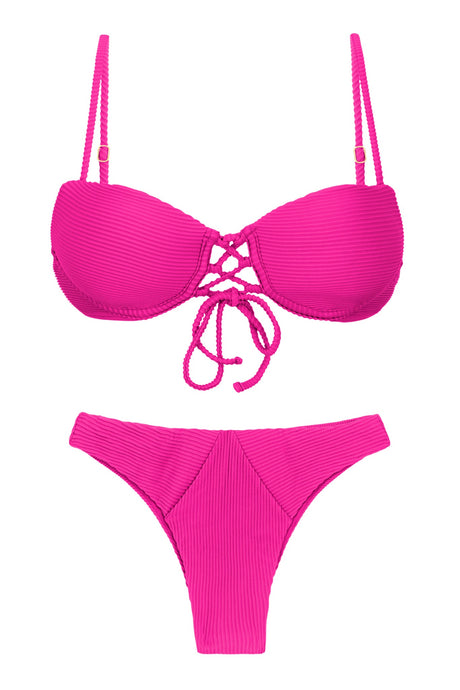 Product Front: Rio De Sol Conjunto Set Cotele-Amaranto Balconet-Pushup Lisboa