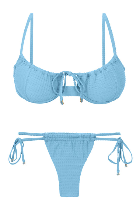 Product Front: Rio De Sol Conjunto Set Dots-Sky Balconet-Tie Pipa