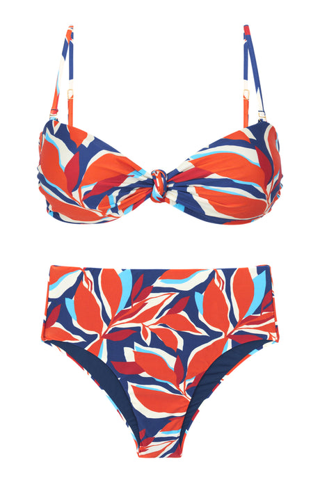Product Front: Rio De Sol Conjunto Set Leaves Bandeau-Joy Hotpants
