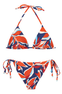 Product Front: Rio De Sol Conjunto Set Leaves Tri-Inv Cheeky-Tie